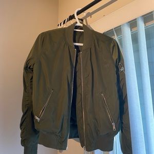 Topshop Army Green Military Bomber